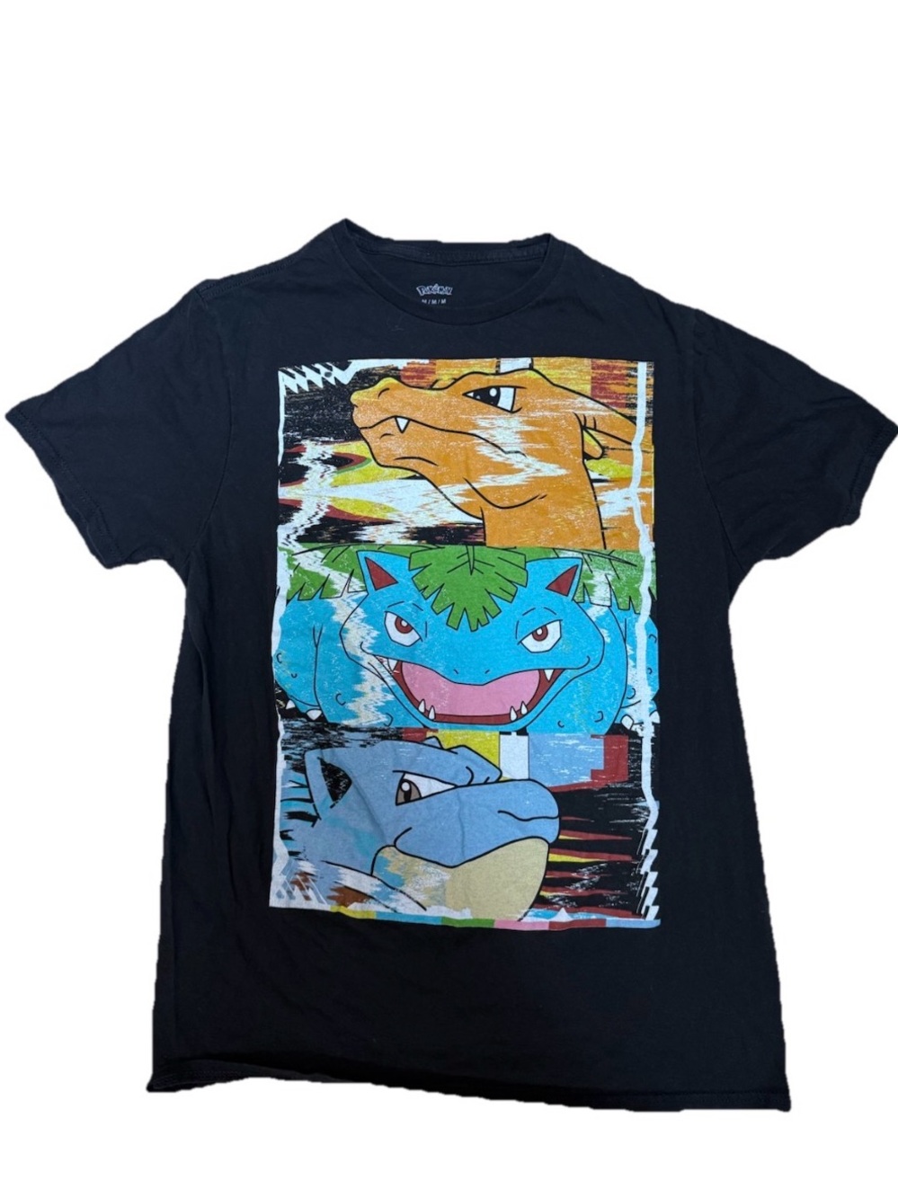 Pokemon Charizard Venusaur Blastoise Graphic Tee Shirt Black Medium Anime